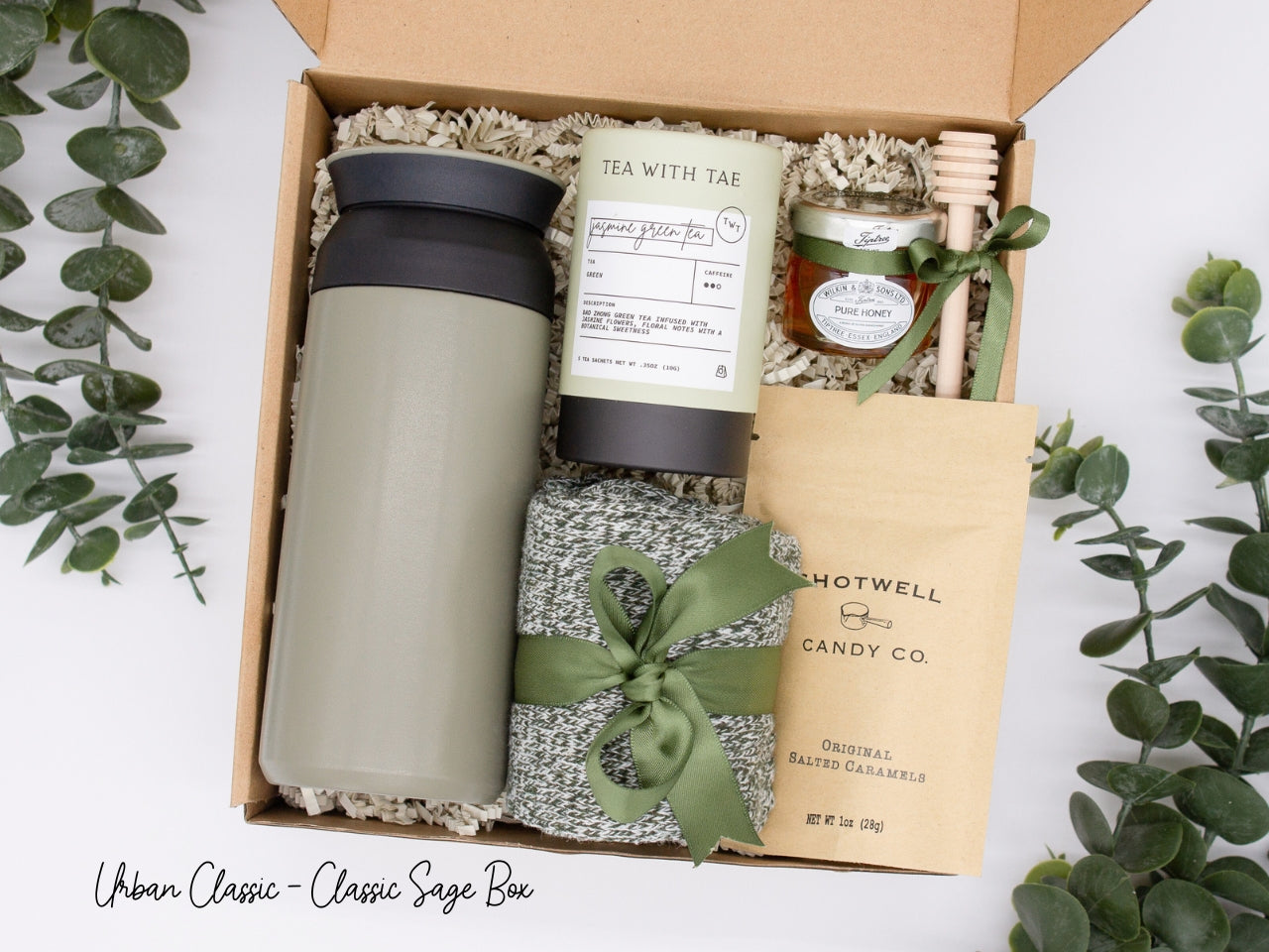 Specially crafted gift box for men, ideal for anyone. Includes a stainless steel tumbler, tea, honey, sweet treats, and cozy socks. Perfect for relaxation & appreciation, complete with a personalized greeting card.